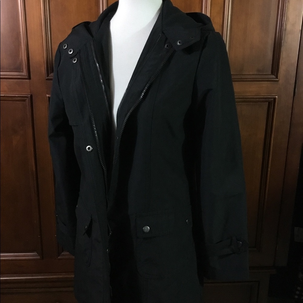 Sisjuly Womens Solid Black Overcoat Jacket Size L